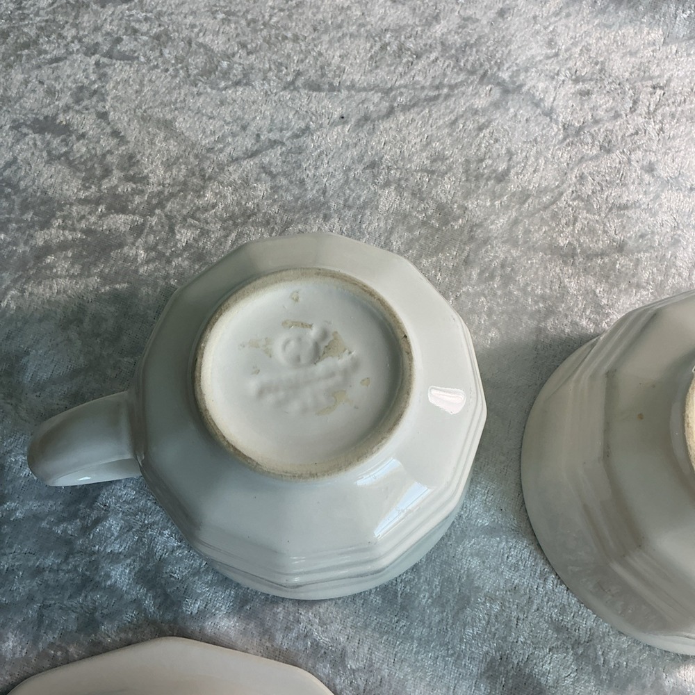 VTG  Set Of 2 Cups & Saucers Pfaltzgraff HERITAGE WHITE Colonial Country Style - Picture 8 of 11